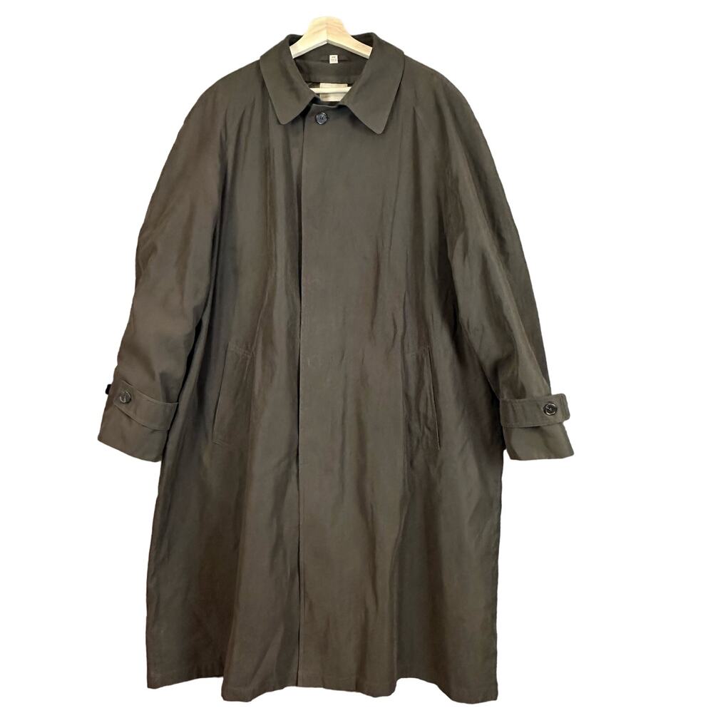 JOE Joseph Abboud 44 44R Brown Trench Rain Coat Zip Out Lining Men's